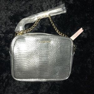 NWT Victoria Secret Silver Purse Gold Chain